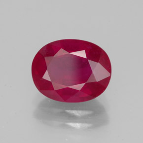 Rubí rojo natural de 2,72 ct, corte óvalo, VS-SI