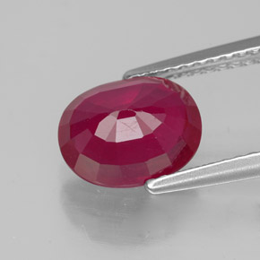 Rubí rojo natural de 2,72 ct, corte óvalo, VS-SI