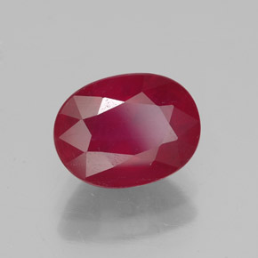 Rubí rojo natural de 2,85 ct, corte óvalo, VS-SI