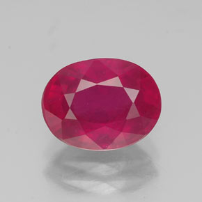Rubí rojo natural de 2,55 ct, corte óvalo, VS-SI