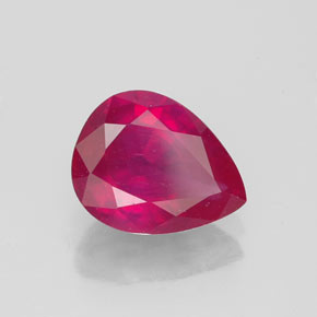 Rubí rojo natural de 1,85 ct, en forma de pera, VS-SI