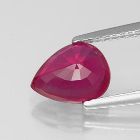 Rubí rojo natural de 1,85 ct, en forma de pera, VS-SI