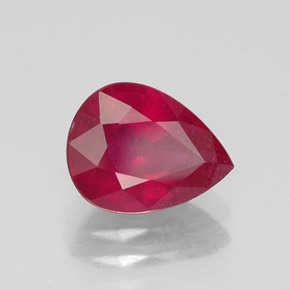 Rubí rojo natural de 2,03 ct, en forma de pera, VS-SI