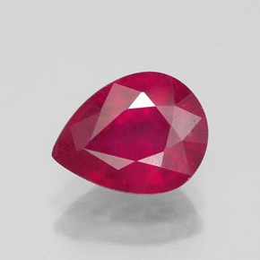 Rubí rojo natural de 2,33 ct, en forma de pera, VS-SI