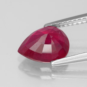 Rubí rojo natural de 2,33 ct, en forma de pera, VS-SI