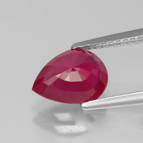 Rubí rojo natural de 1,92 ct, en forma de pera, VS-SI