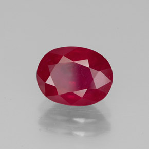 Rubí rojo natural de 1,85 ct, corte óvalo, VS-SI