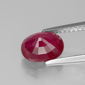 Rubí rojo natural de 1,85 ct, corte óvalo, VS-SI