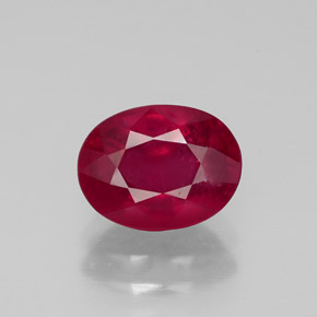 Rubí rojo natural de 2,01 ct, corte óvalo, VS-SI