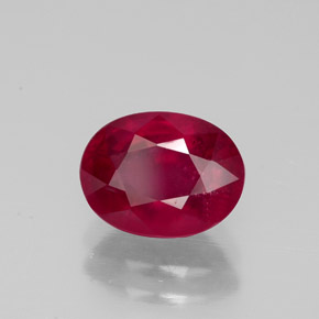 Rubí rojo natural de 2,01 ct, corte óvalo, VS-SI