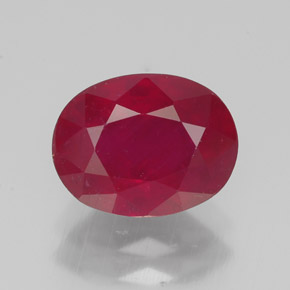 Rubí rojo natural de 2,39 ct, corte óvalo, VS-SI