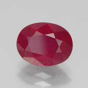 Rubí rojo natural de 2,39 ct, corte óvalo, VS-SI