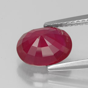 Rubí rojo natural de 2,39 ct, corte óvalo, VS-SI