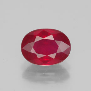Rubí rojo natural de 1,90 ct, corte óvalo, VS-SI