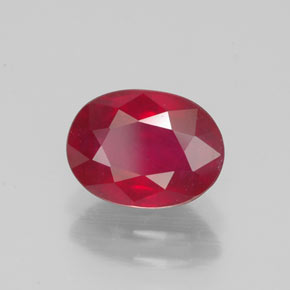 Rubí rojo natural de 1,90 ct, corte óvalo, VS-SI