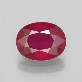 Rubí rojo natural de 2,46 ct, corte óvalo, VS-SI