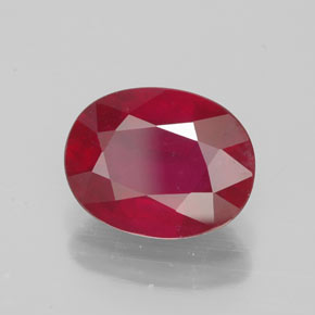 Rubí rojo natural de 2,46 ct, corte óvalo, VS-SI