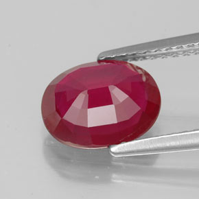 Rubí rojo natural de 2,46 ct, corte óvalo, VS-SI