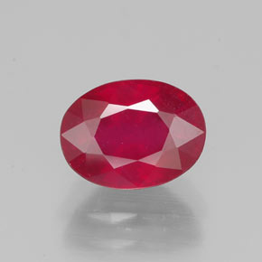 Rubí rojo natural de 2,22 ct, corte óvalo, VS-SI