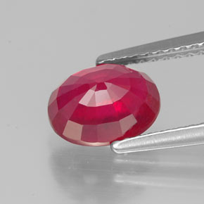 Rubí rojo natural de 2,22 ct, corte óvalo, VS-SI