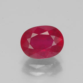 Rubí rojo natural de 1,86 ct, corte óvalo, VS-SI