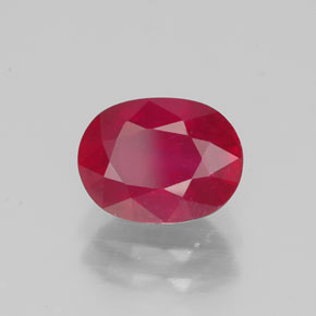 Rubí rojo natural de 1,86 ct, corte óvalo, VS-SI
