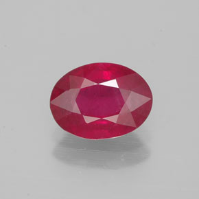 Rubí rojo natural de 1,39 ct, corte óvalo, VS-SI