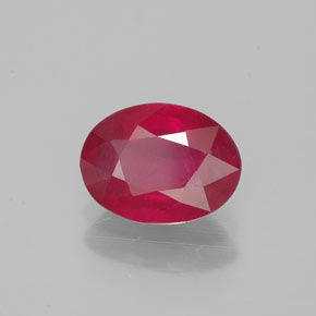 Rubí rojo natural de 1,39 ct, corte óvalo, VS-SI