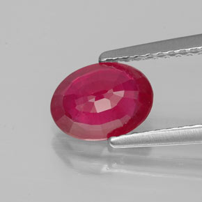 Rubí rojo natural de 1,39 ct, corte óvalo, VS-SI