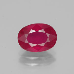 Rubí rojo natural de 1,66 ct, corte óvalo, VS-SI