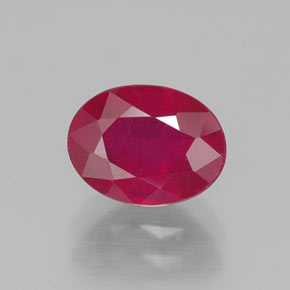 Rubí rojo natural de 1,91 ct, corte óvalo, VS-SI