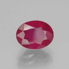 Rubí rojo natural de 1,91 ct, corte óvalo, VS-SI