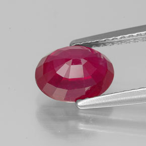 Rubí rojo natural de 1,91 ct, corte óvalo, VS-SI