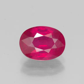 Rubí rojo natural de 1,90 ct, corte óvalo, VS-SI