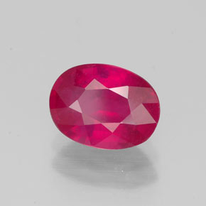 Rubí rojo natural de 1,90 ct, corte óvalo, VS-SI