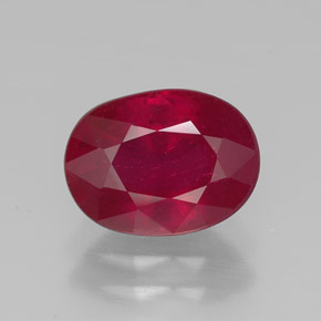 Rubí rojo natural de 2,48 ct, corte óvalo, VS-SI