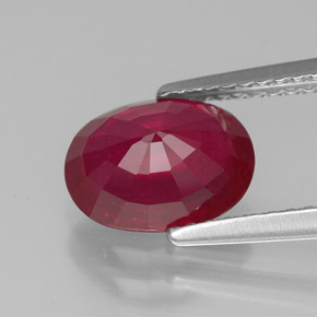 Rubí rojo natural de 2,48 ct, corte óvalo, VS-SI