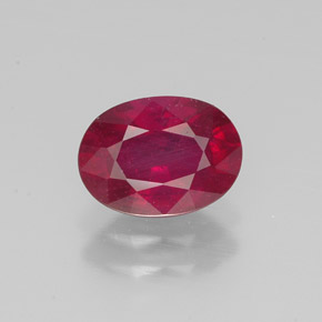 Rubí rojo natural de 1,54 ct, corte óvalo, VS-SI