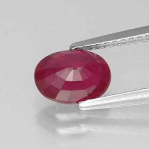 Rubí rojo natural de 1,54 ct, corte óvalo, VS-SI