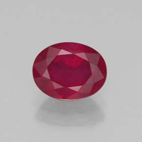 Rubí rojo natural de 1,78 ct, corte óvalo, VS-SI