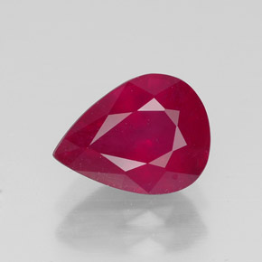 Rubí rojo natural de 2,21 ct, en forma de pera, SI