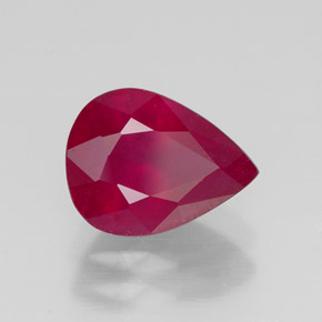 Rubí rojo natural de 2,21 ct, en forma de pera, SI