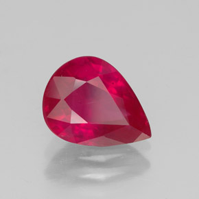Rubí rojo natural de 1,83 ct, en forma de pera, VS-SI