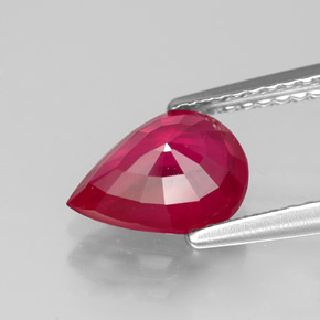 Rubí rojo natural de 1,83 ct, en forma de pera, VS-SI