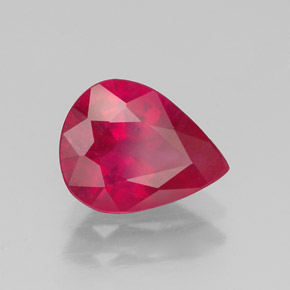 Rubí rojo natural de 1,77 ct, en forma de pera, VS-SI