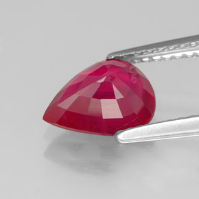 Rubí rojo natural de 1,77 ct, en forma de pera, VS-SI