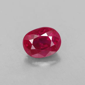 Rubí rojo natural de 0,97 ct, corte óvalo, VS-SI