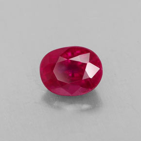 Rubí rojo natural de 0,97 ct, corte óvalo, VS-SI