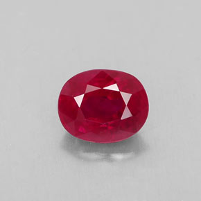 Rubí rojo natural de 1,03 ct, corte óvalo, VS-SI