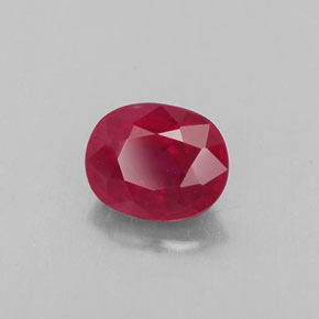 Rubí rojo natural de 1,03 ct, corte óvalo, VS-SI